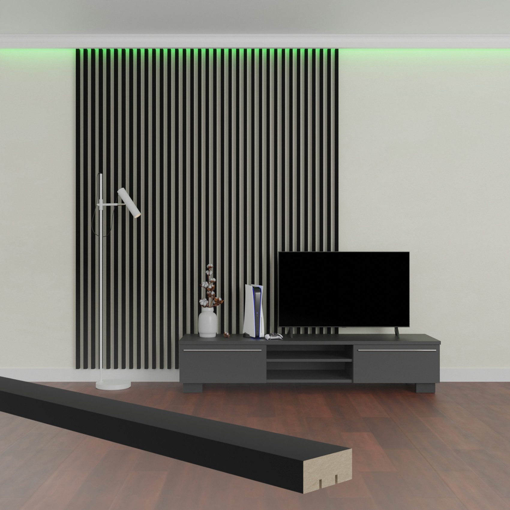 Hexim Wanddekoobjekt Briona Black Edition (Lamellen 2,7 Meter - MDF Holzlam günstig online kaufen