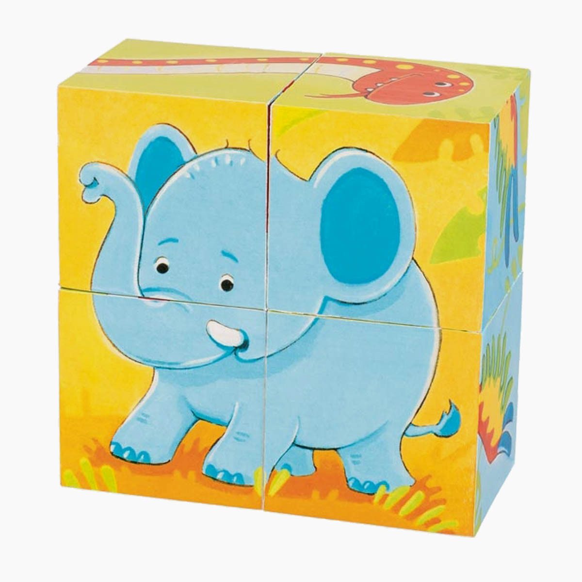 goki Würfelpuzzle Würfelpuzzle Wilde Tiere, 4 Puzzleteile, sehr leicht zu g günstig online kaufen