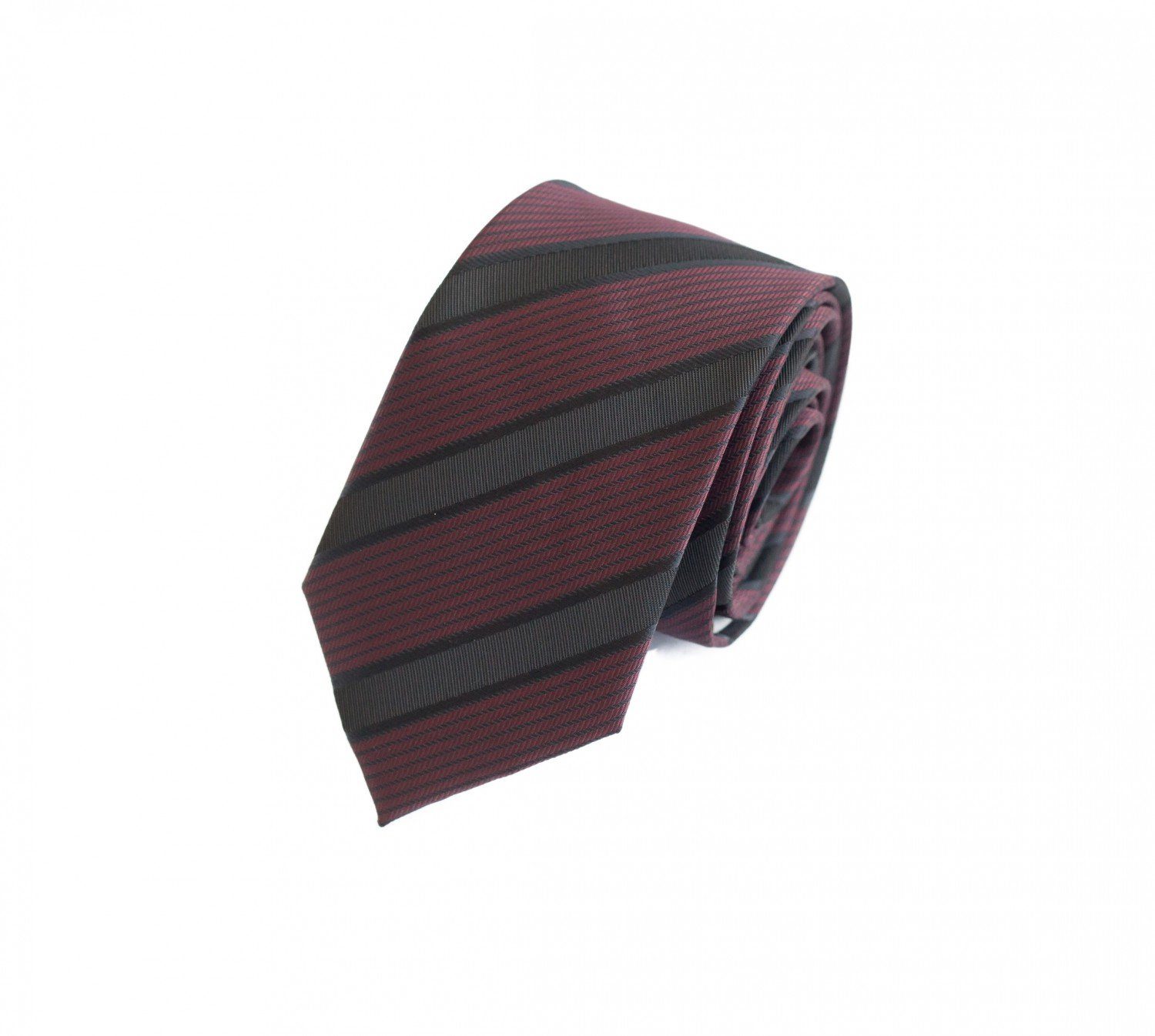 in Männer Schmal Rote Box, Gestreift) Fabio Cherry/Black/White Schlips (ohne Rot 6cm verschiedene Krawatte Herren Farini Weiß - Krawatte - Rot Blau (6cm),