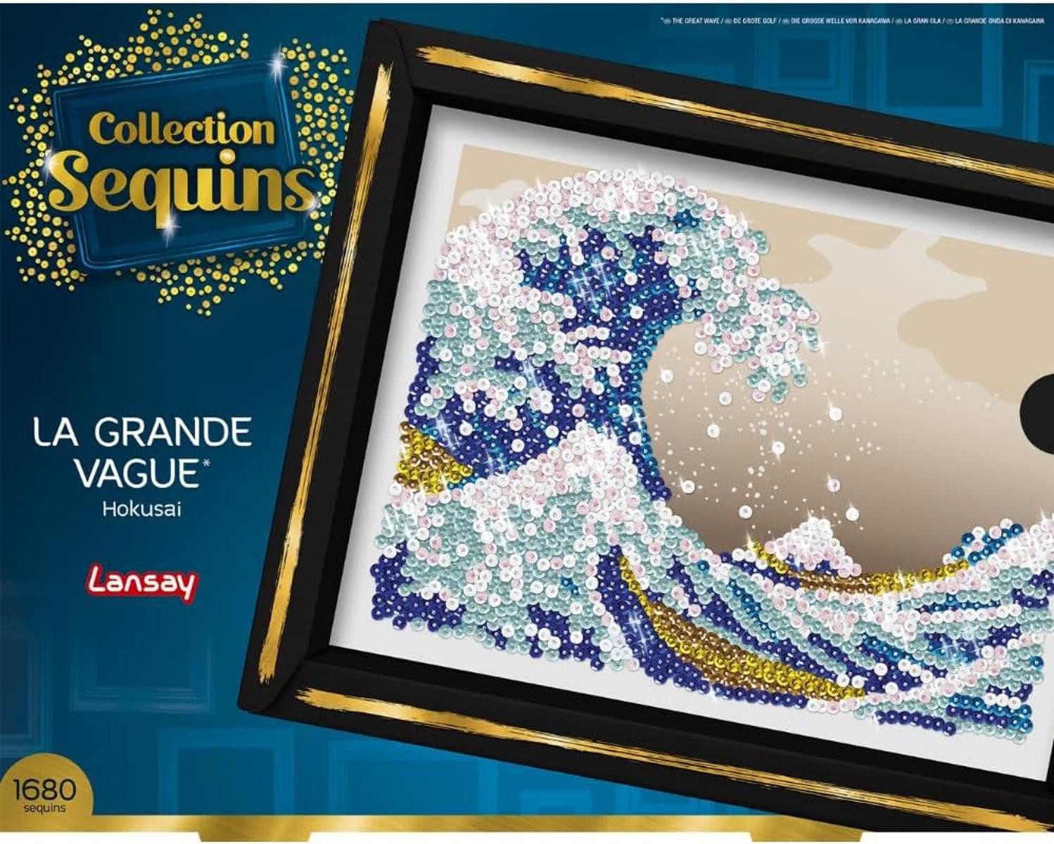 Lansay Kreativset Lansay COLLECTION SEQUINS Hokusai Die Große Welle Paillettenbild 14+