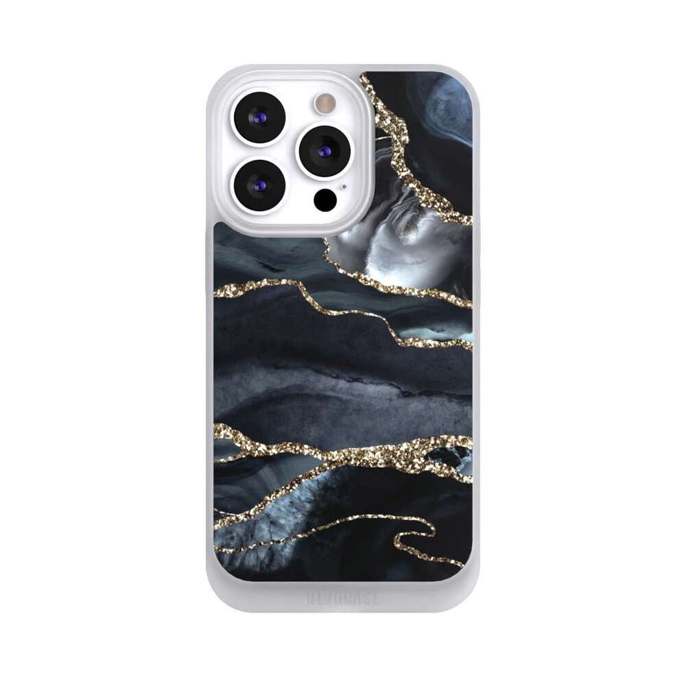 NIVOCASE Handyhülle Glitzer Look Marmor Trends Dark marble gold Glitter look, Apple iPhone 13 Pro Handyhülle Hülle NIVOpure Case Frozen