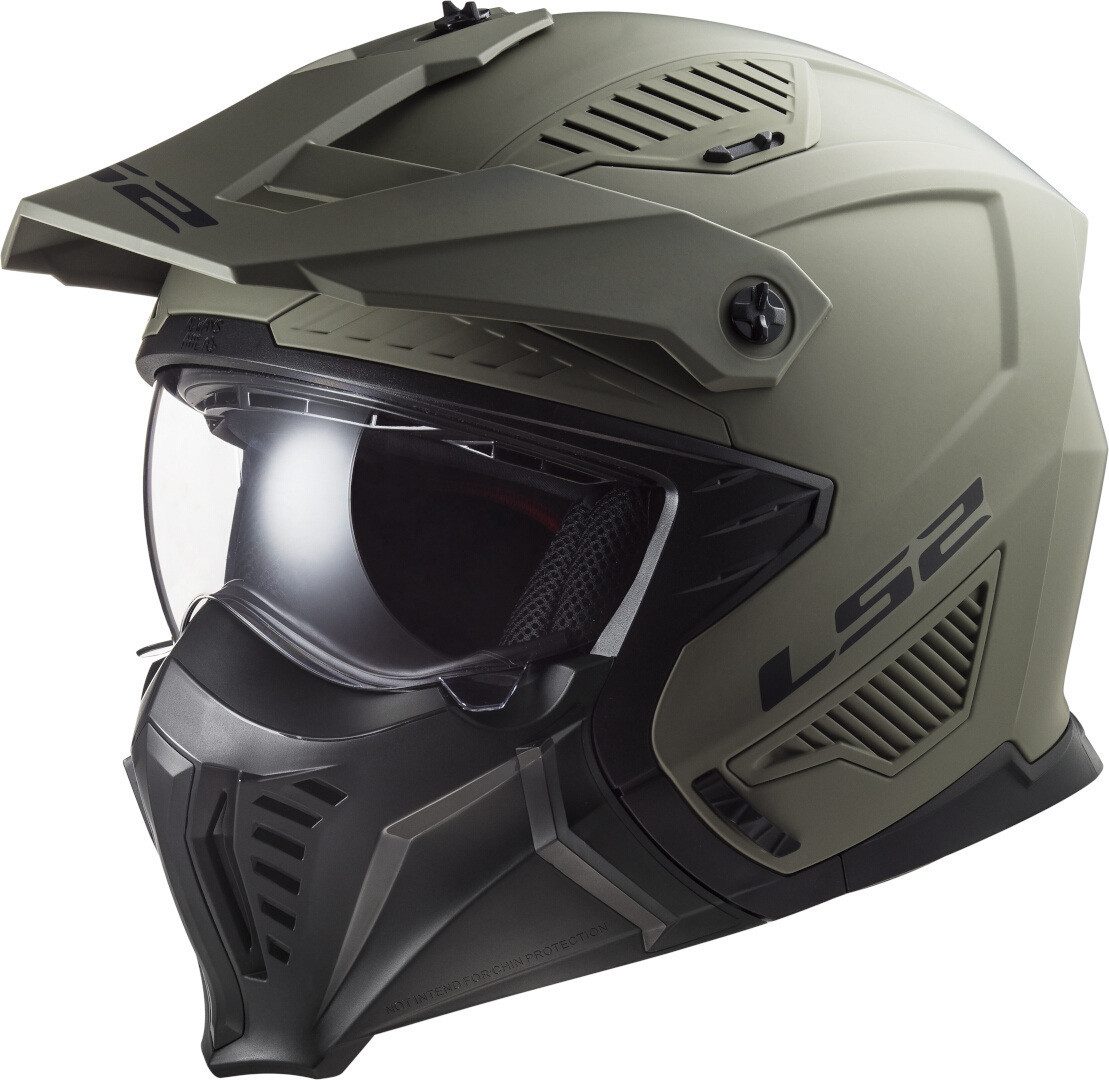 LS2 Motorradhelm OF606 Drifter Trial Helm, Atmungsaktiv, Ratschenverschluss, ECE 22.06