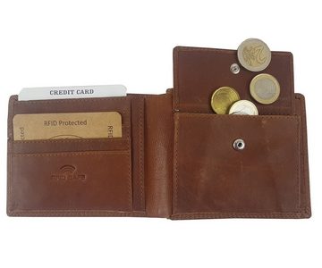 HGL Geldbörse HGL Herren Geldbörse natur braun Leder Querformat Kartenfächer RFID Schutz 21138