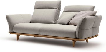 hülsta sofa 3-Sitzer hs.460, Sockel in Nussbaum, Füße Nussbaum, Breite 208 cm