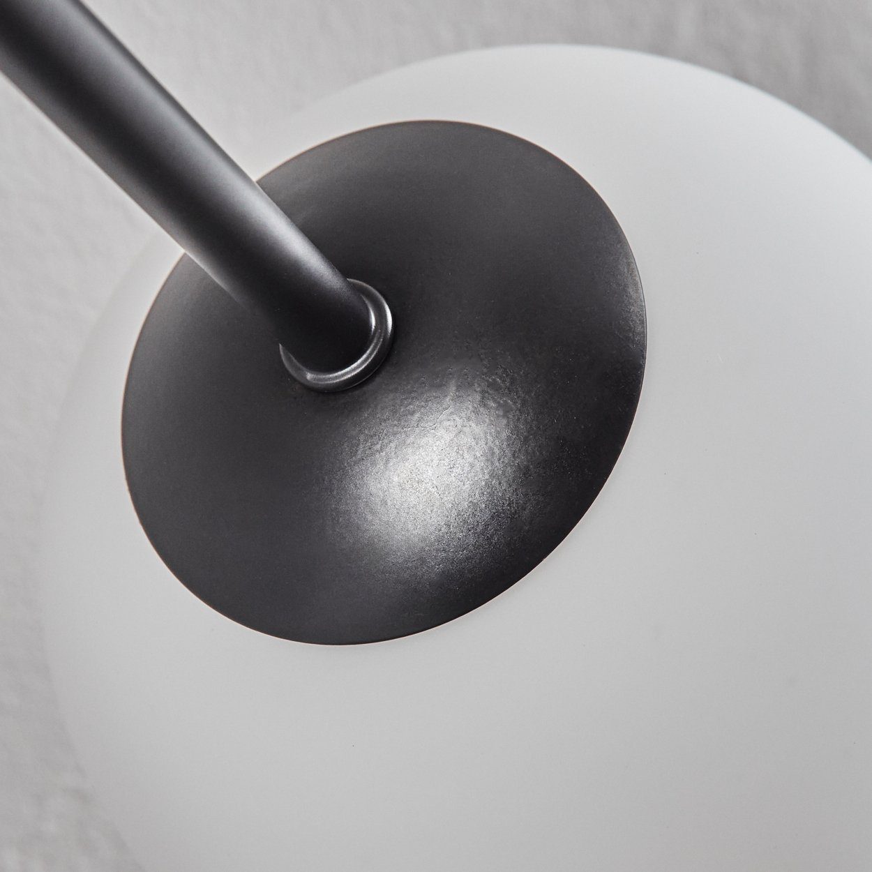 hofstein Deckenleuchte Deckenlampe aus Metall/Riffelglas in Schwarz/Klar, ohne Leuchtmittel, Leuchte mit Schirmen aus Glas (10 cm), 6 x G9, ohne Leuchtmittel