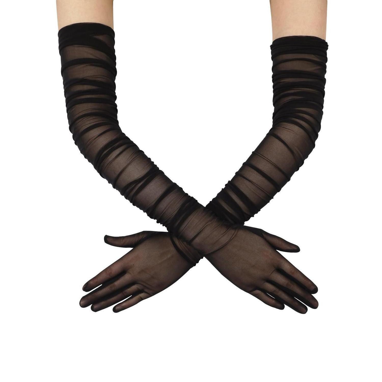 LuxusKollektion Abendhandschuhe Damen Hochzeit Handschuhe Tüll Lang (1-St)