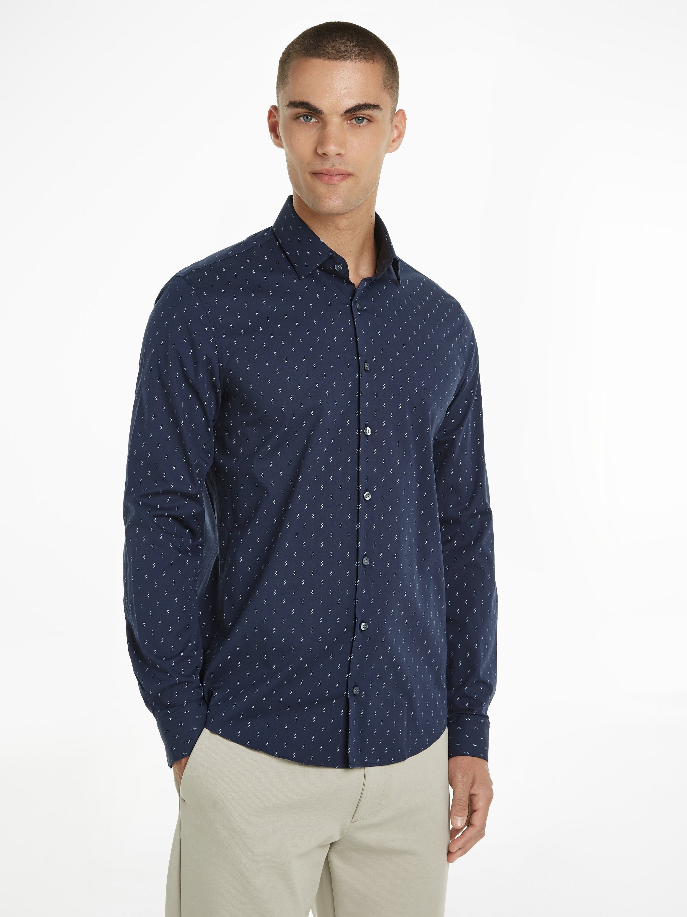 Calvin Klein Langarmhemd POPLIN LEAF PRINT günstig online kaufen