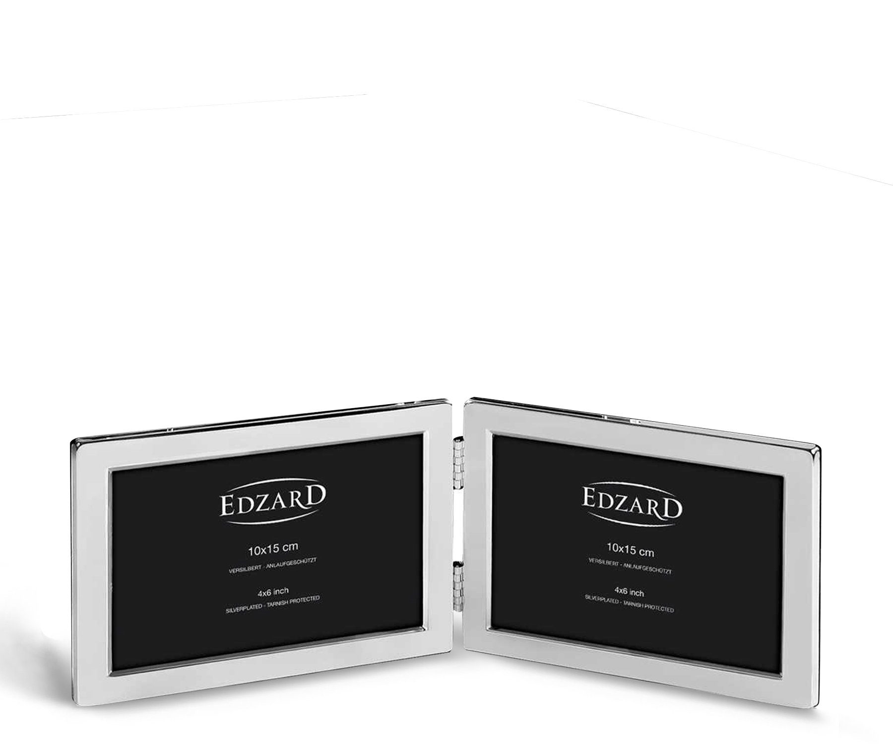 EDZARD Bilderrahmen Salerno, für 2 Fotos, versilbert und anlaufgeschützt, für 10x15 cm Foto