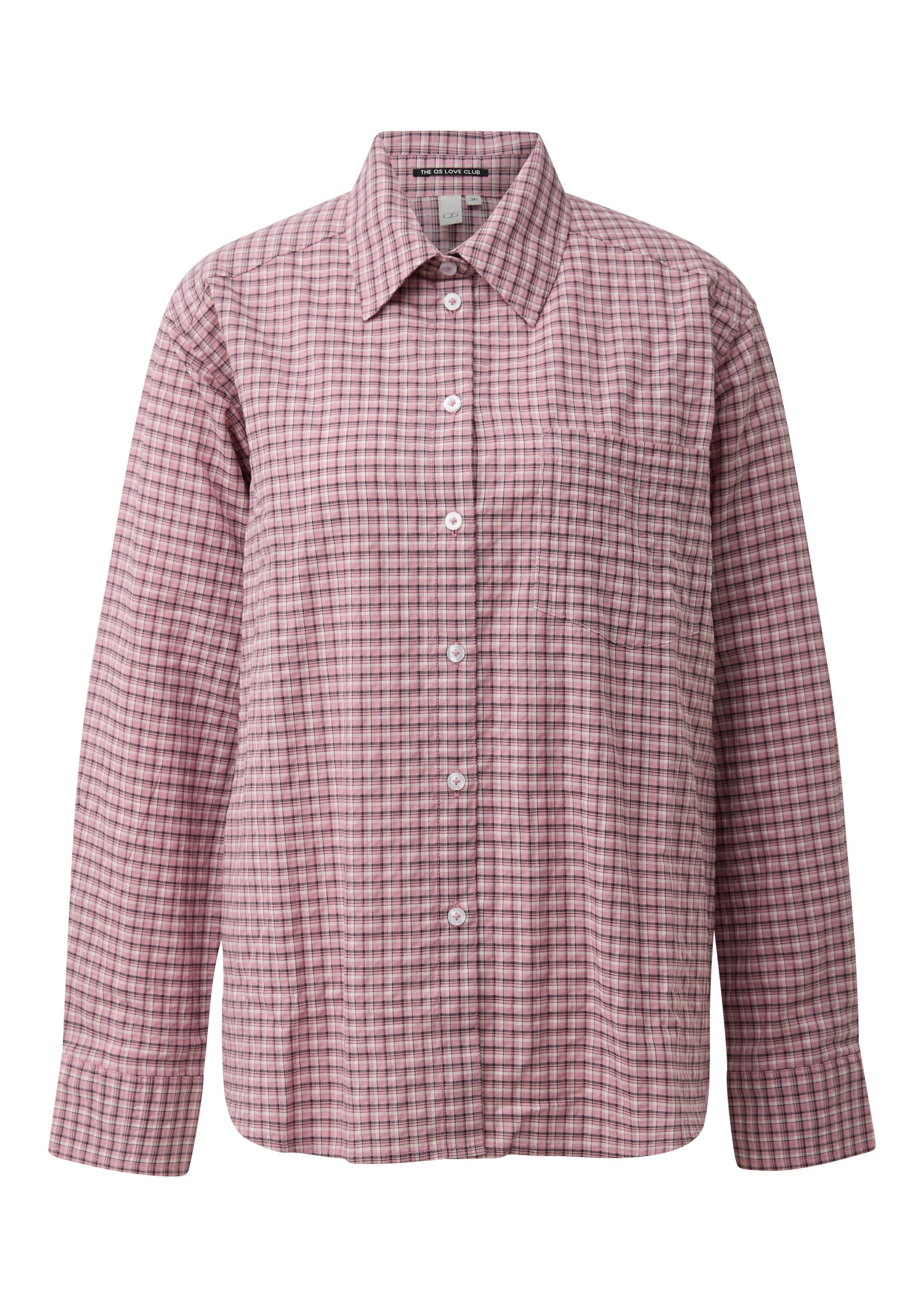 QS Langarmbluse Bluse Karohemd