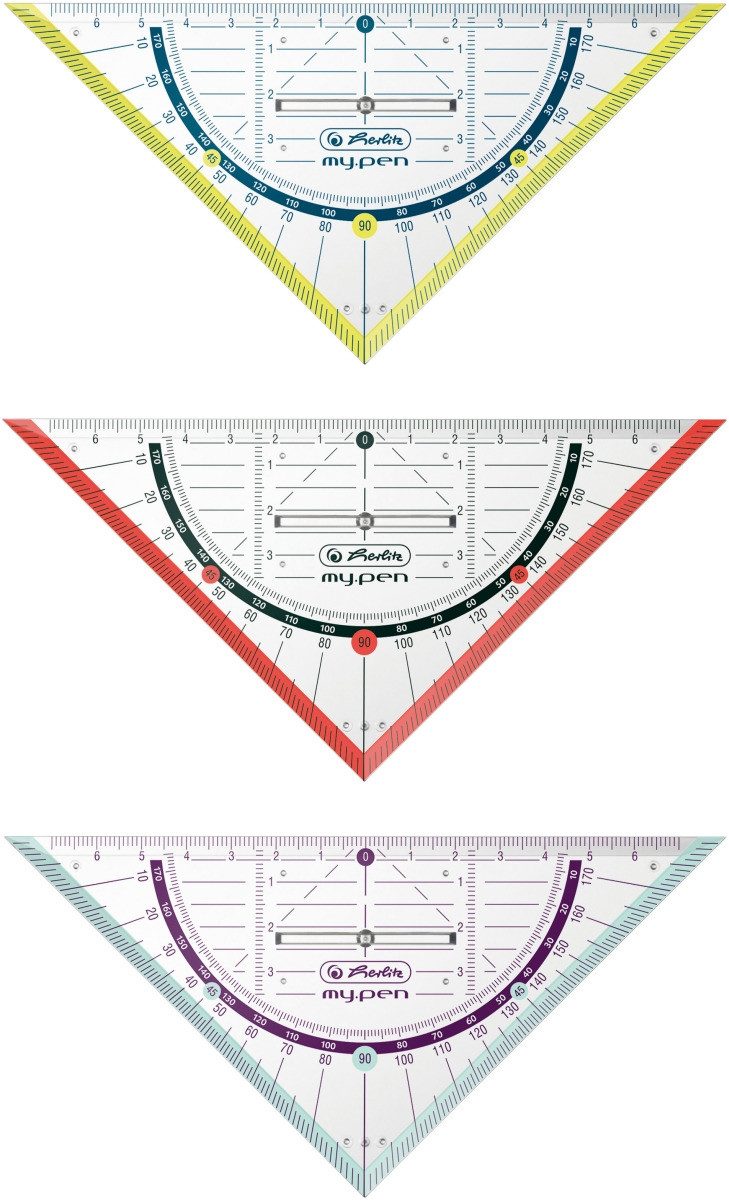 Herlitz Geodreieck Geometrie-Dreieck my.pen 16cm Kunststoff farbig sortiert