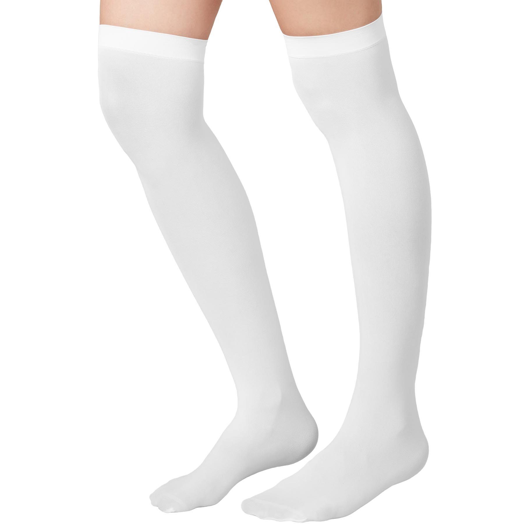 dressforfun Kostüm Overknee-Strümpfe weiß, Feine Overknee-Strümpfe in Einheitsgröße