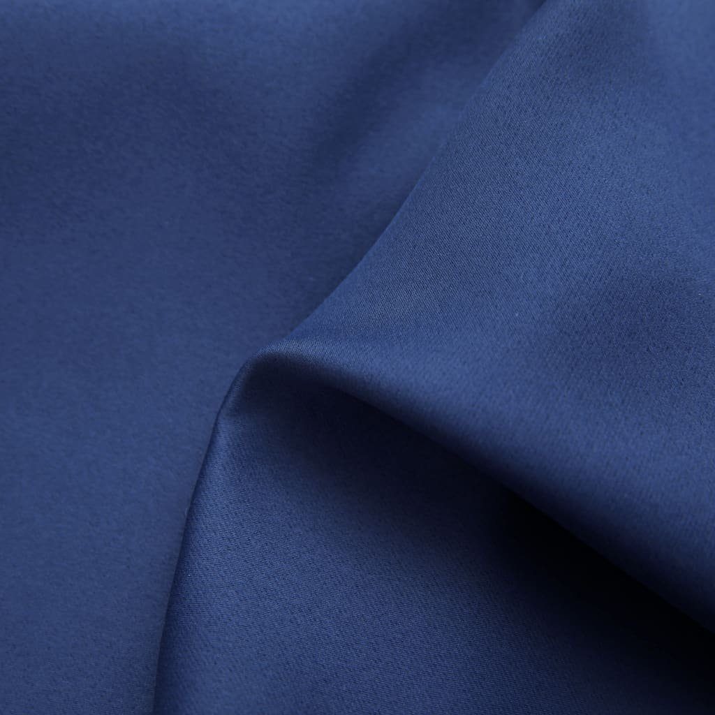 St) Verdunkelungsvorhänge (1 cm, Blau vidaXL, Stk. mit Vorhang 140x175 2 Metallösen