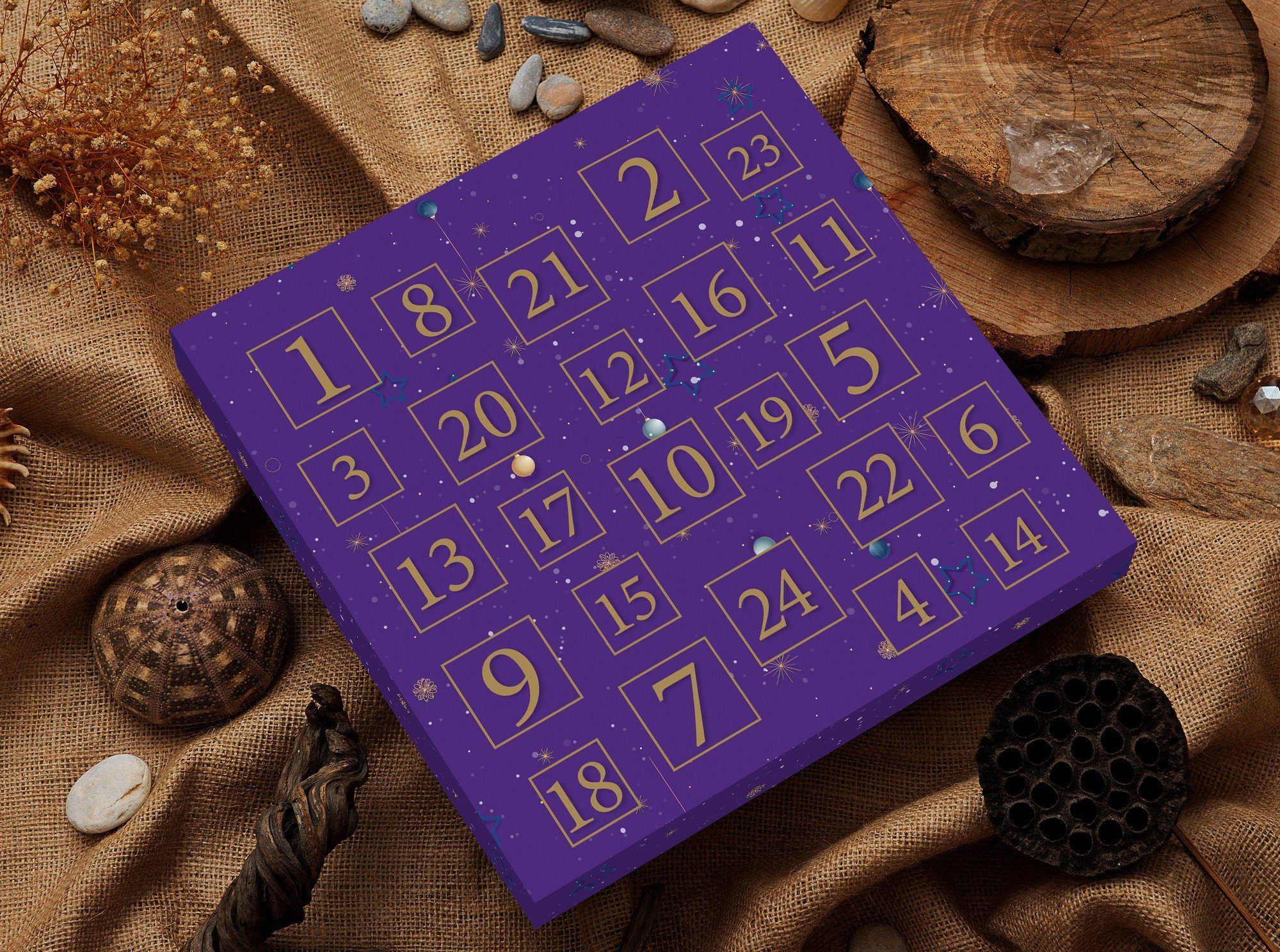 Evila Originals Adventskalender 100% 925 STERLING SILVER, 31 x 32 x 4 cm S9504