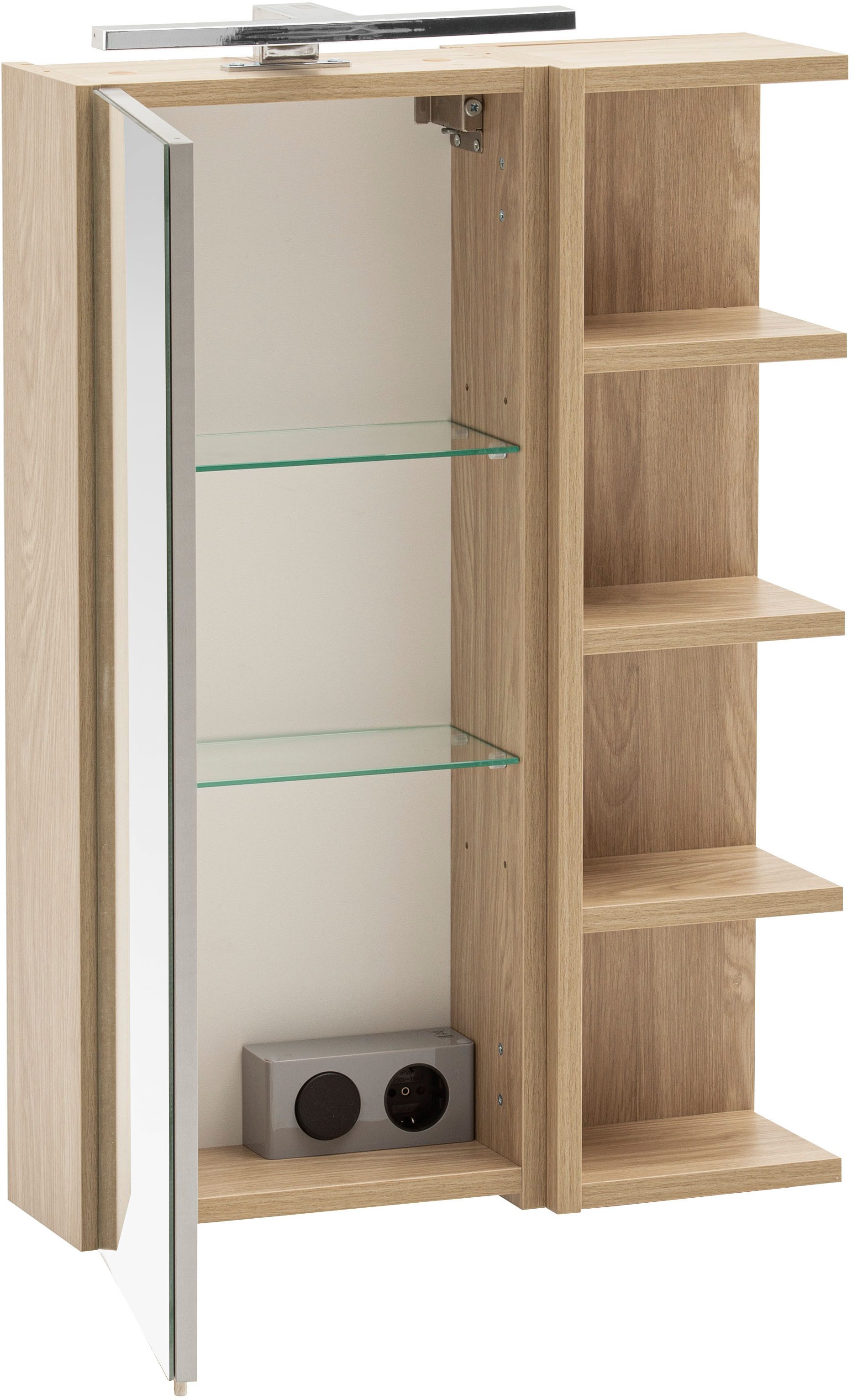 Schildmeyer Spiegelschrank Piazza, Spiegelschrank, Made in Germany, B: 49,7 cm (1-St) Solide Verarbeitung - Dieses Produkt ist in Deutschland gefertigt