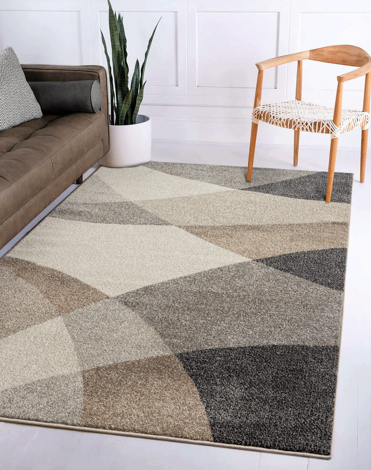 the carpet Teppich Pearl, rechteckig, Höhe: 11 mm, moderner dichter Wohnzimmer Teppich Konturenschnitt