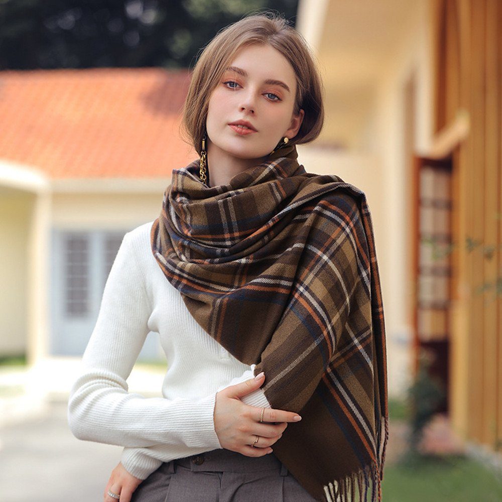 XDeer Wollschal Damen Schal,kuschelweich Karo,Winter Schal günstig online kaufen