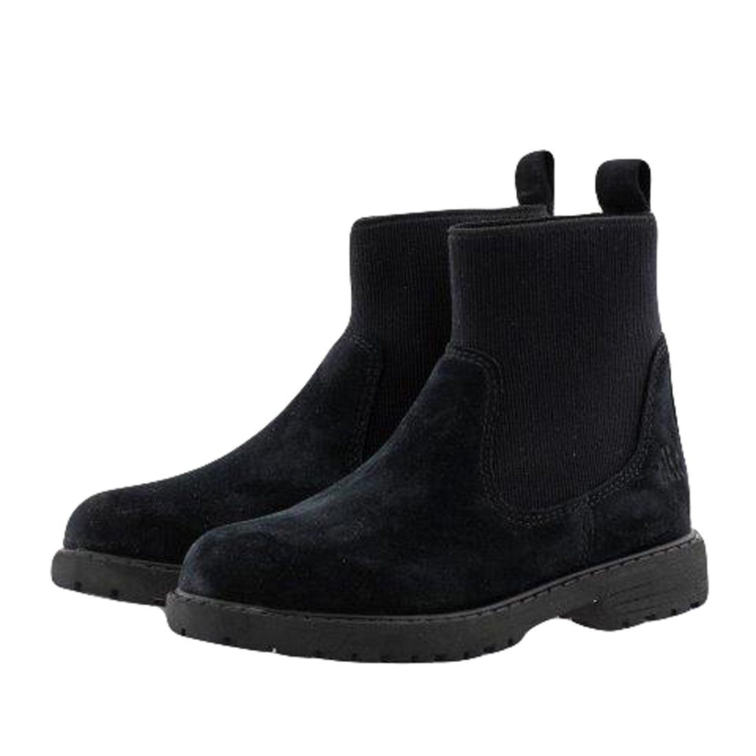 20424 Mädchen Clic Stiefel Stiefeletten Schnürstiefelette Clic Teens Leder Boots Schwarz