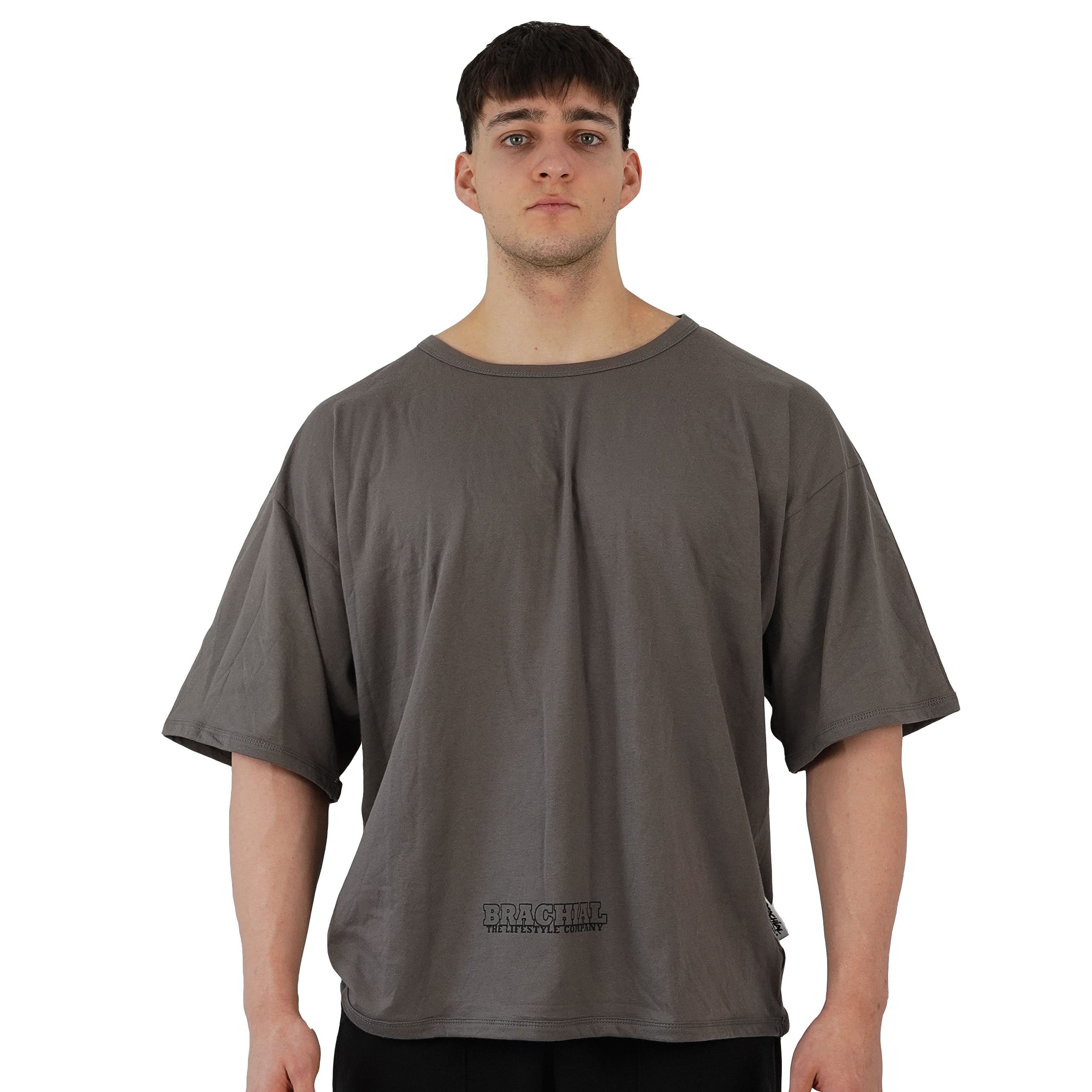 BRACHIAL THE LIFESTYLE COMPANY T-Shirt Brachial T-Shirt "Shoulder" stahlgrau/schwarz