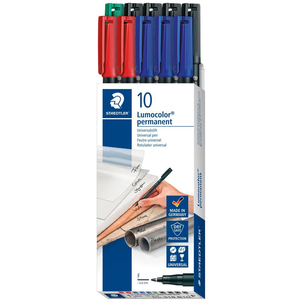 STAEDTLER Folienstift Staedtler Folienstift Lumocolor® permanent pen 318 318 B10 Blau, Grün