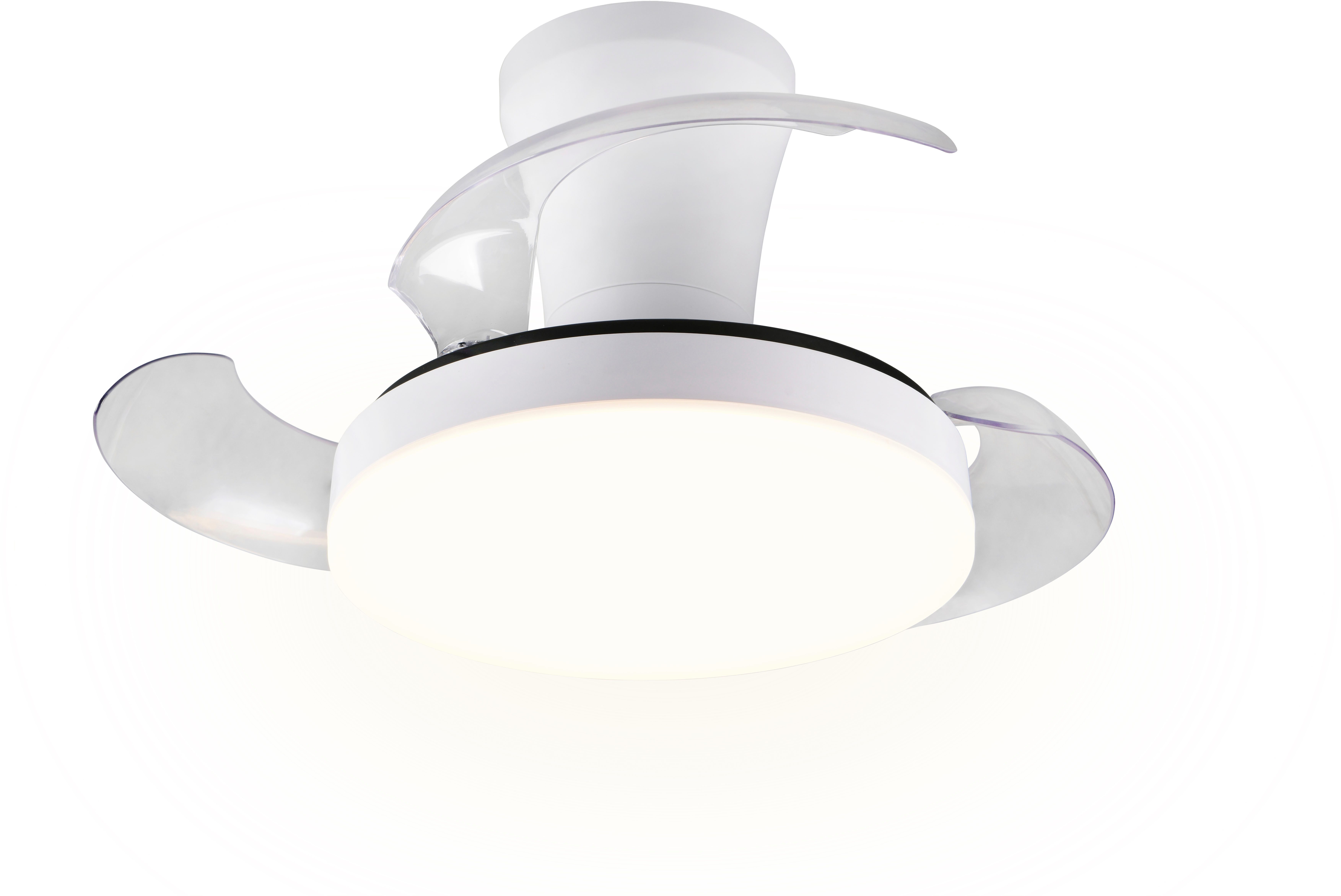 Reality Leuchten LED Deckenleuchte TAMPERE mit Ventilator, Deckenventilator mit ausklappbaren Flügeln 30W, CCT - über Fernbedienung, Dimmfunktion, Memoryfunktion, Timerfunktion, Ventilatorfunktion, getrennt schaltbar, LED fest integriert, Farbwechsler, wa