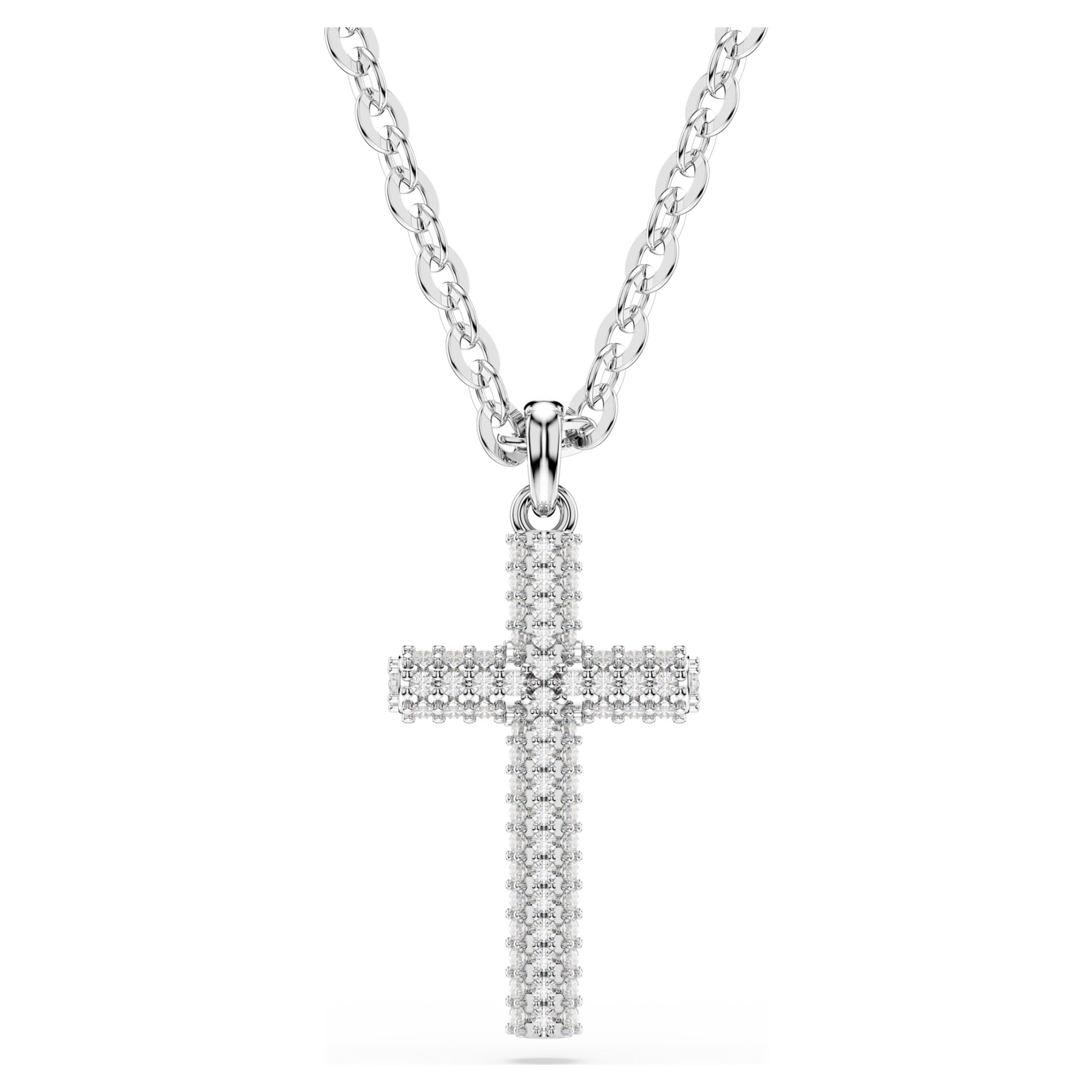 Swarovski Charm-Kette Insigne Anhänger Pavé, Kreuz, Weiß, Rhodiniert 567557 günstig online kaufen
