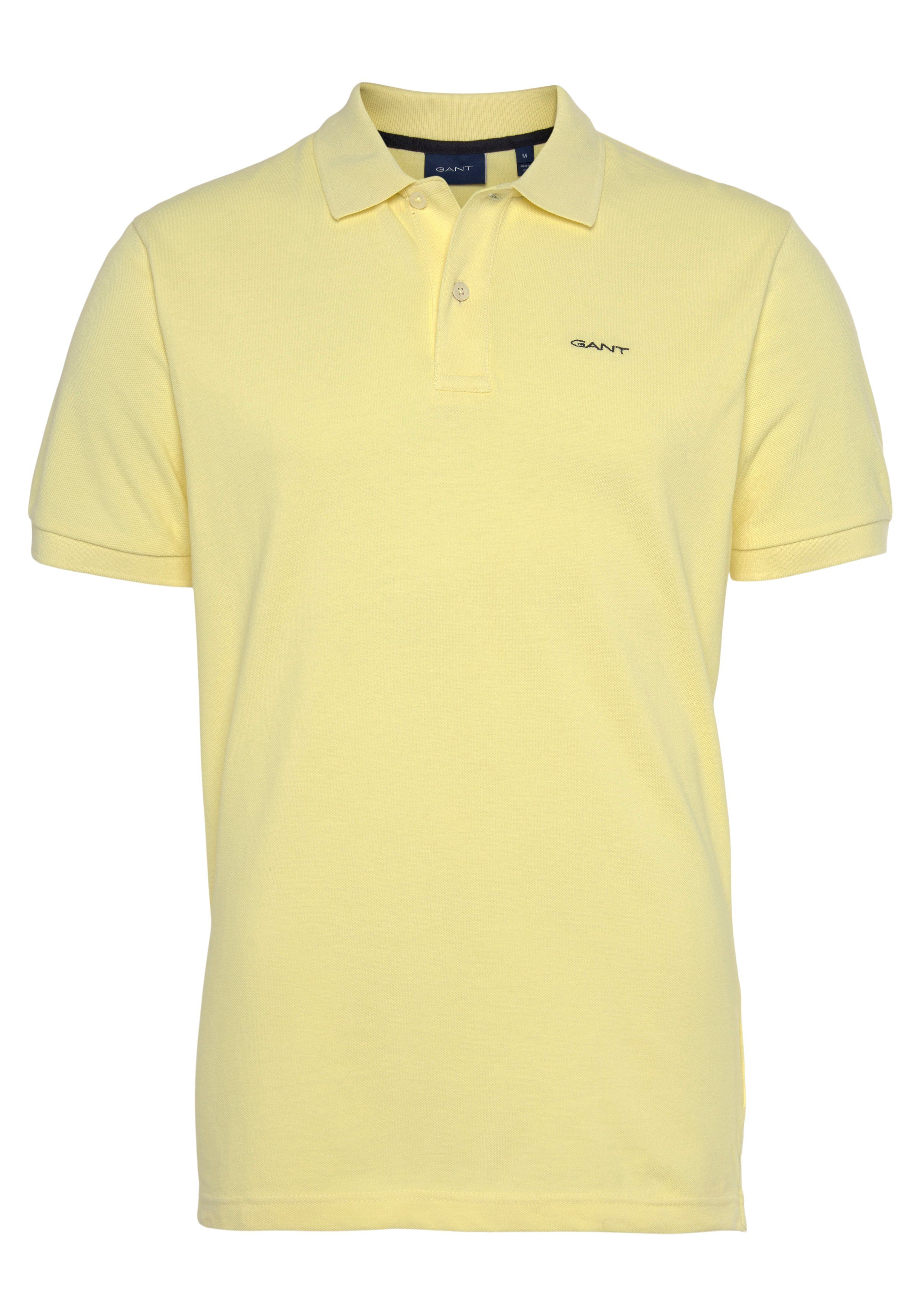 Gant Poloshirt MD. KA Casual, Regular Qualität Fit, Smart Shirt, Premium lem.yellow PIQUE RUGGER Piqué-Polo