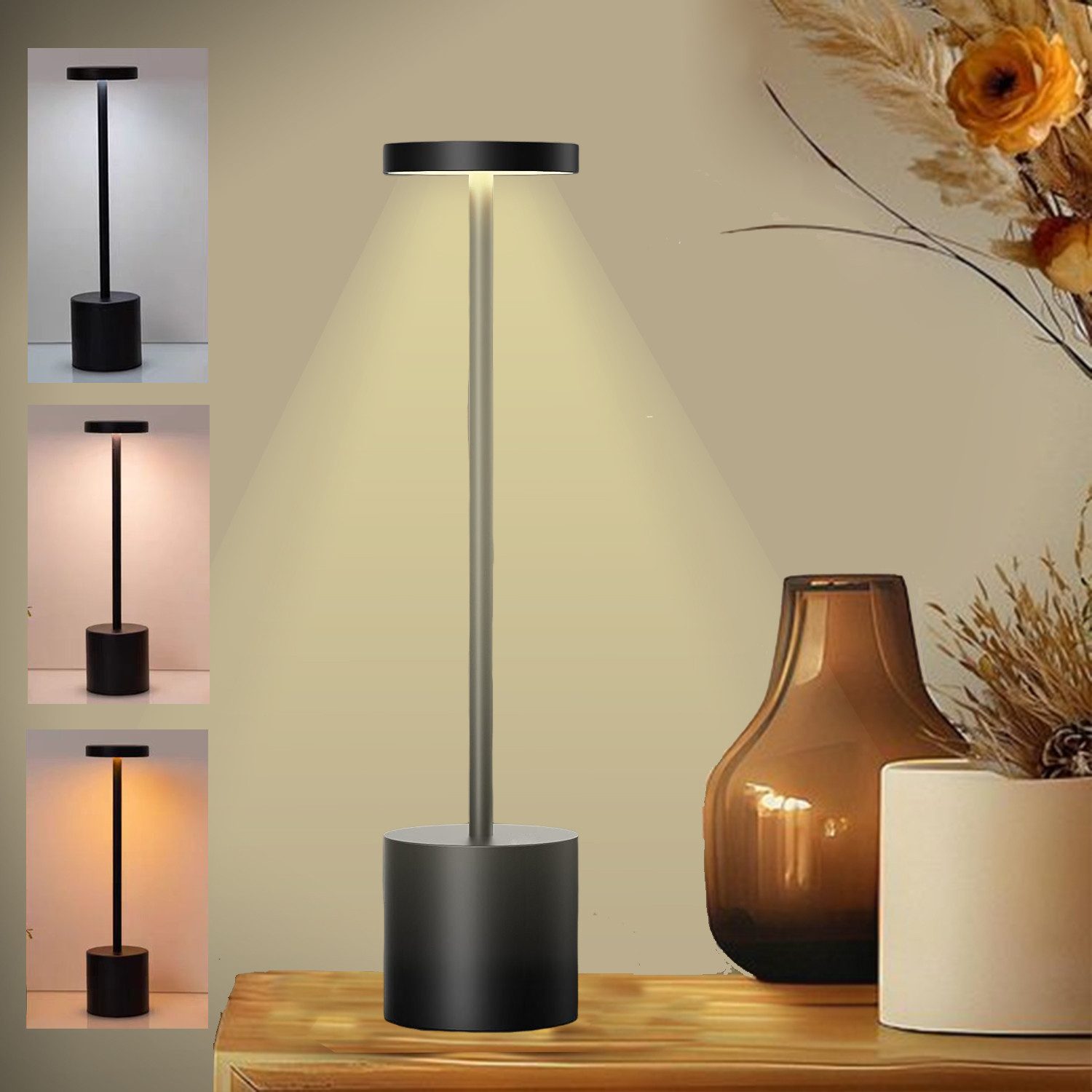 YINDN LED Tischleuchte Tischlampe, Stufenlos Dimmbar günstig online kaufen