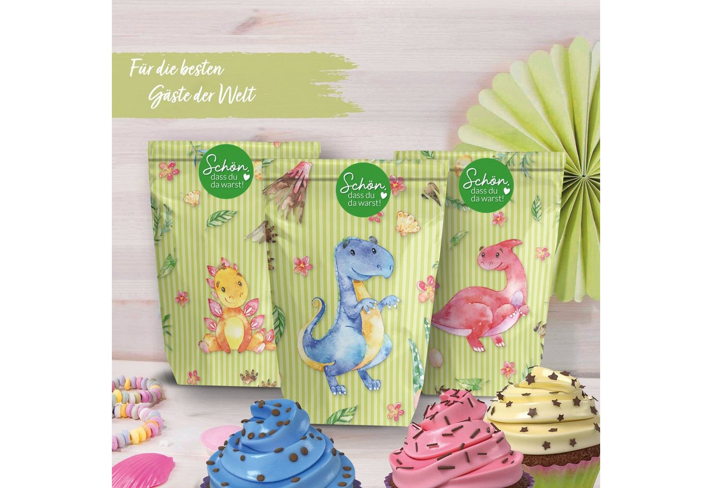 Thumbnail - PAPIERDRACHEN Geschenkbox 12 Geschenktüten zum Geburtstag - mit Aufkleber zum Verschließen, in verschiedenen Motiven erh...