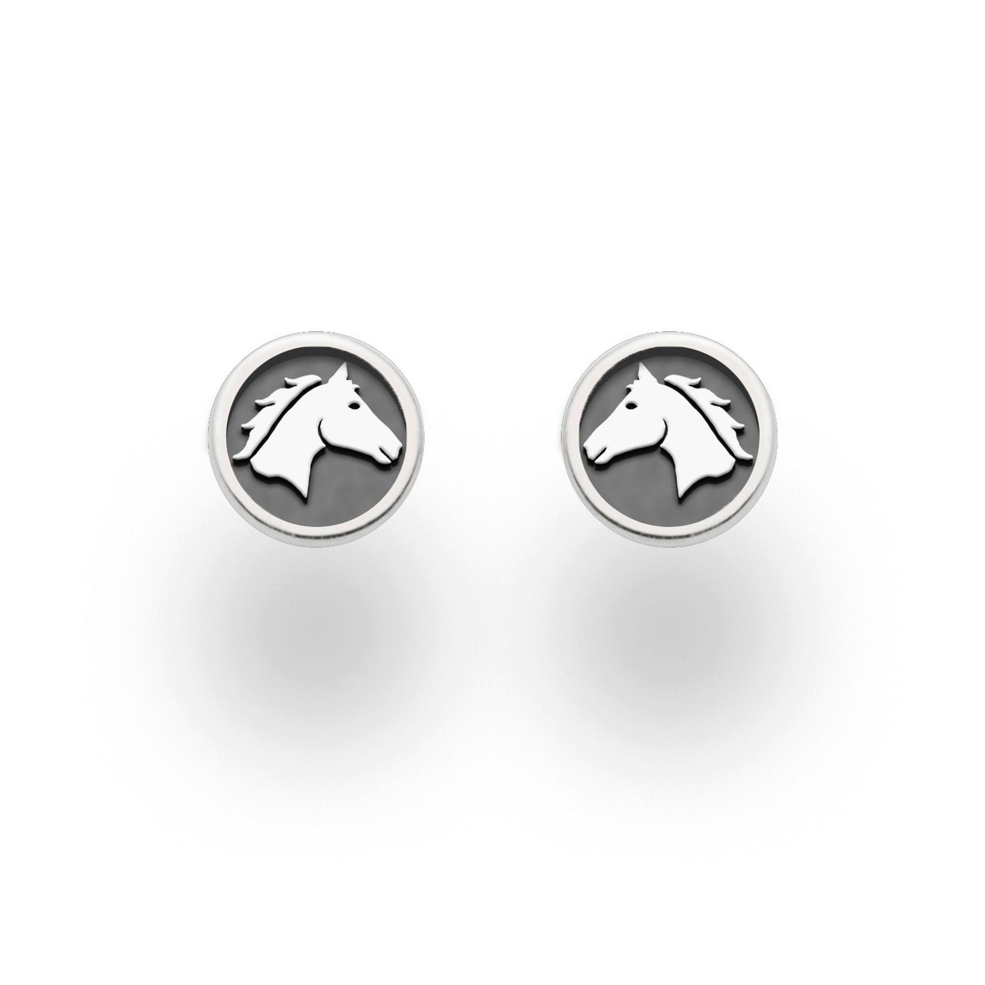 DUR Ohrring-Set DUR Schmuck: Ohrringe, Ohrstecker "Pferdeglück" dunkel rhodiniert, O55