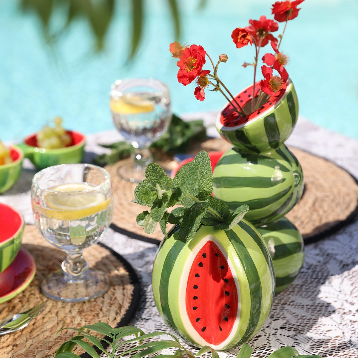 Viana Übertopf Keramikvase Wassermelone Deko Vase günstig online kaufen