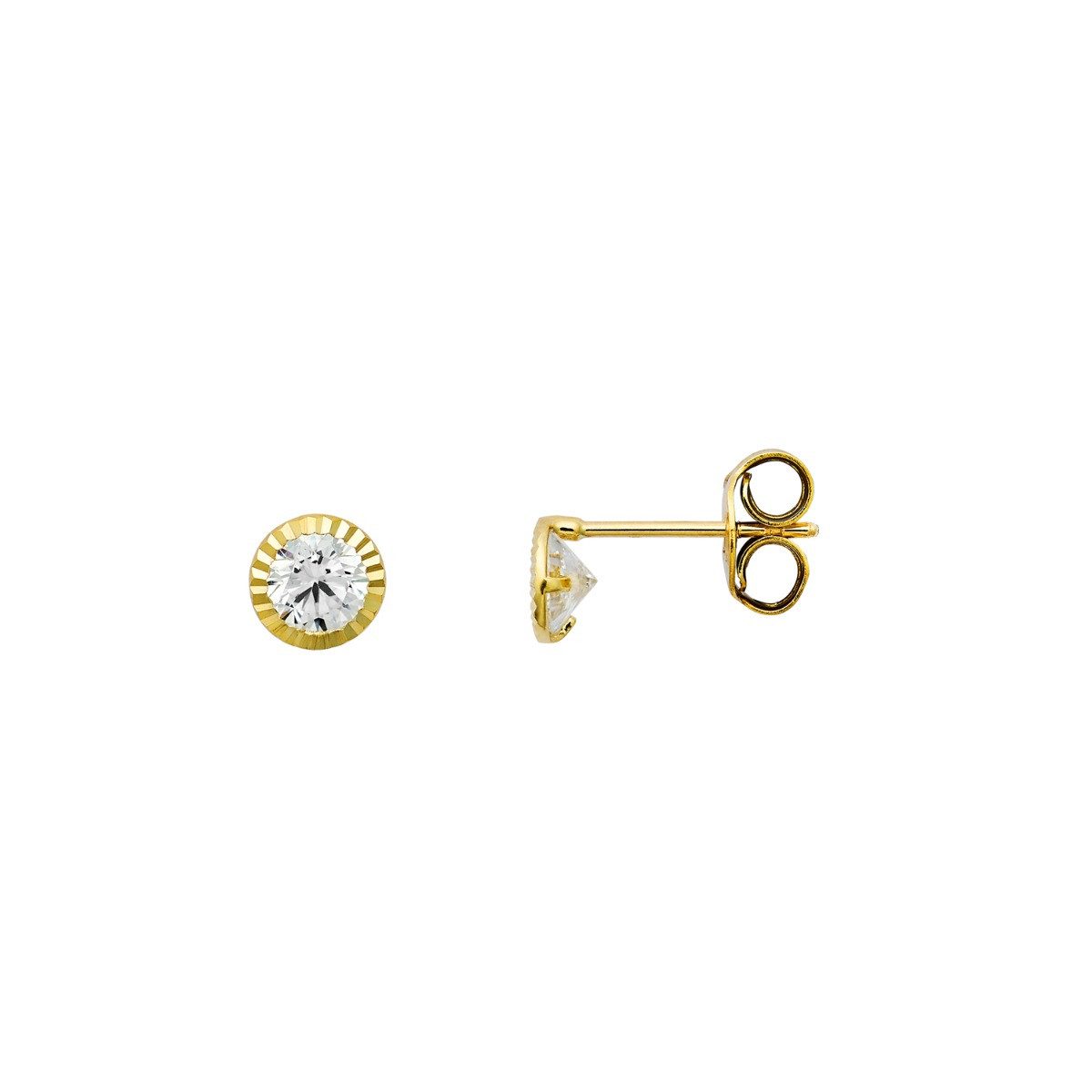 Paar Ohrstecker Ohrstecker Damen Fine Zirkonia 585er Gelbgold XG14K6093G