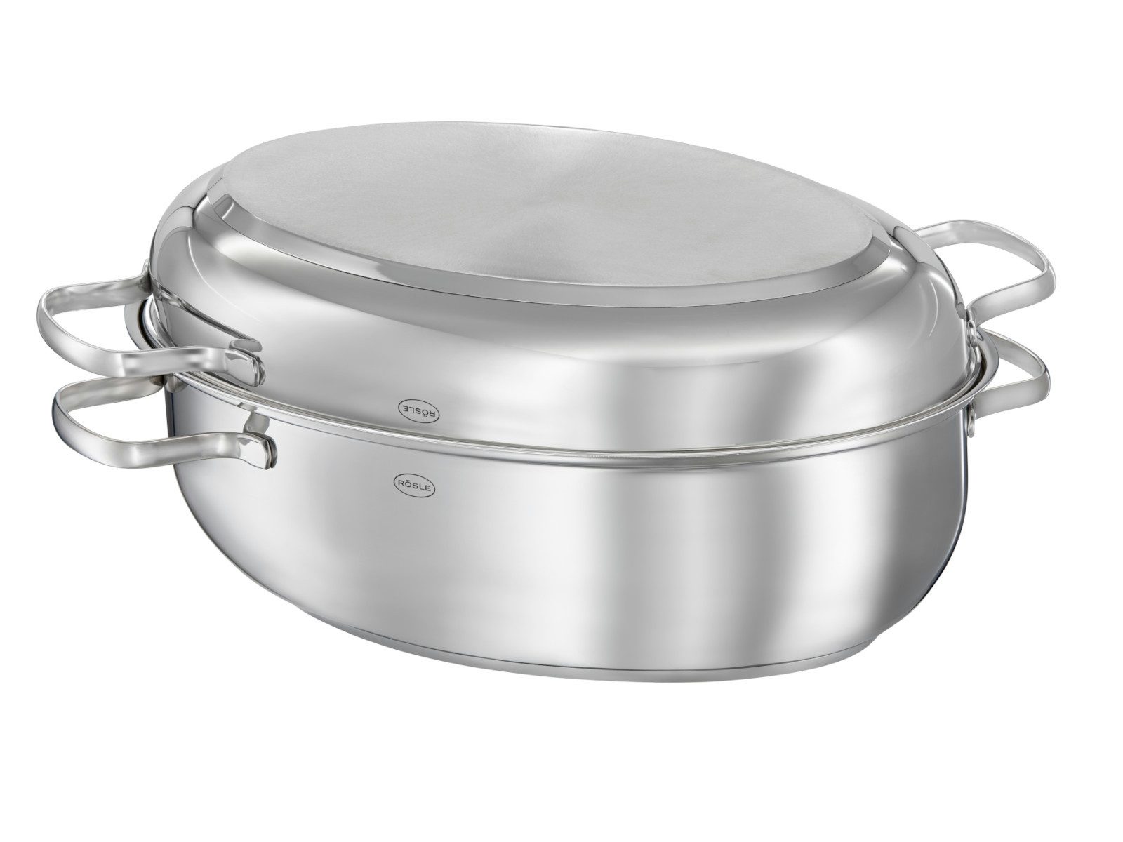 RÖSLE Bräter PUREELEMENTS Bräter ProCeraPlus mit Edelstahldeckel 29cm, Edelstahl 18/10