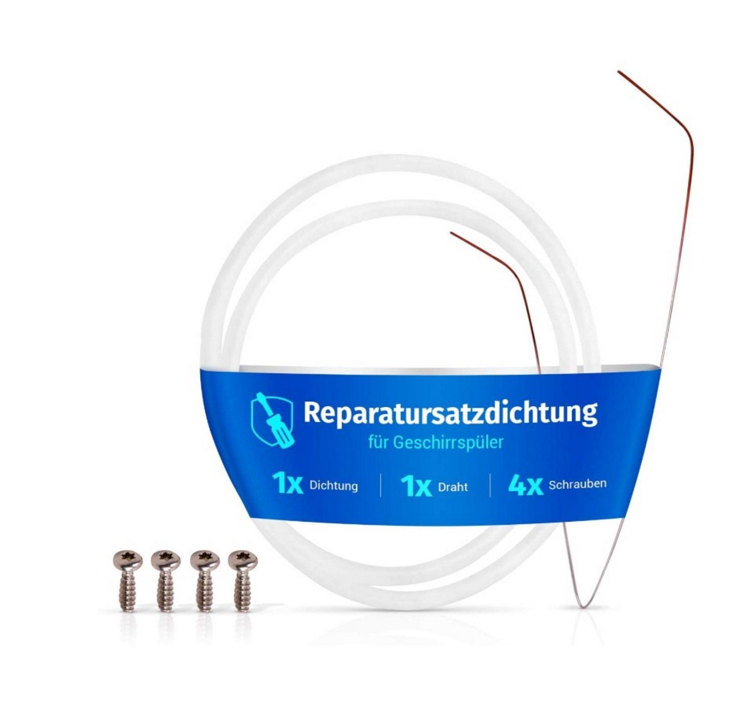 VIOKS Montagezubehör Geschirrspüler Dichtung Set wie Bosch 12005744 (Set, 1 St., 1x Dichtung, 1x Draht, 4x Schrauben), 182mmØ für Pumpentopf Geschirrspüler