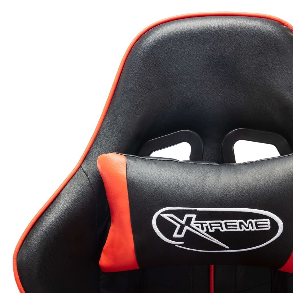 vidaXL Bürostuhl Gaming-Stuhl mit und Schwarz Rot Fußstütze Kunstleder