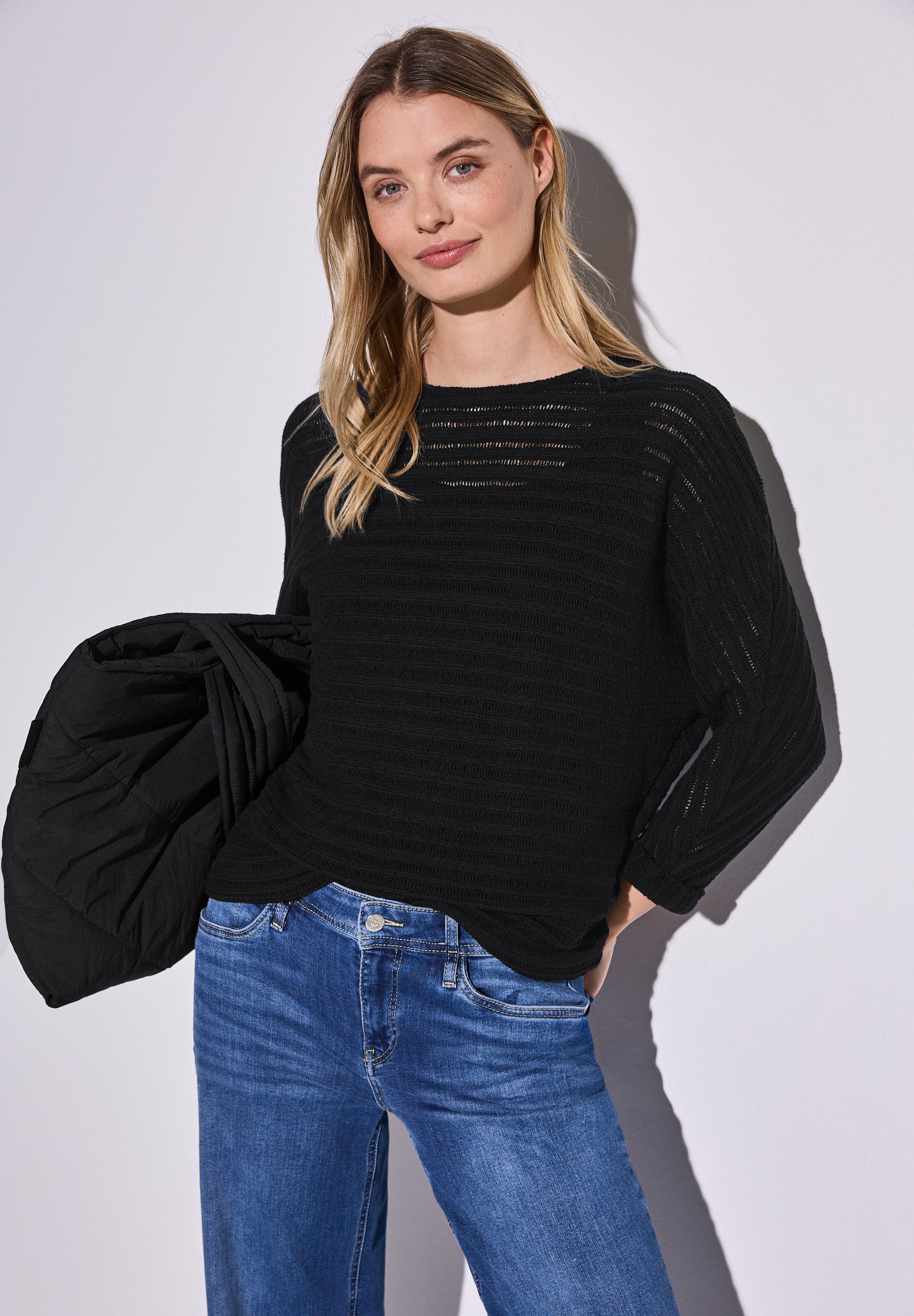 STREET ONE 3/4-Arm-Shirt, mit U-Boot-Ausschnitt günstig online kaufen
