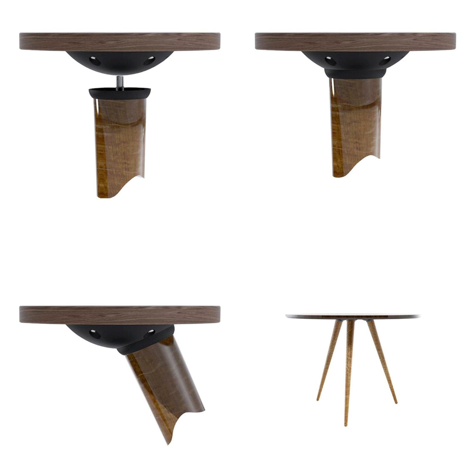 SO-TECH® Möbelbeschlag verstellbar Tischbeinverbinder (4 Möbelverbinder 4 St), Tischverbinder Möbelbeschlag Farole stufenlos M8 Stück 0-20°