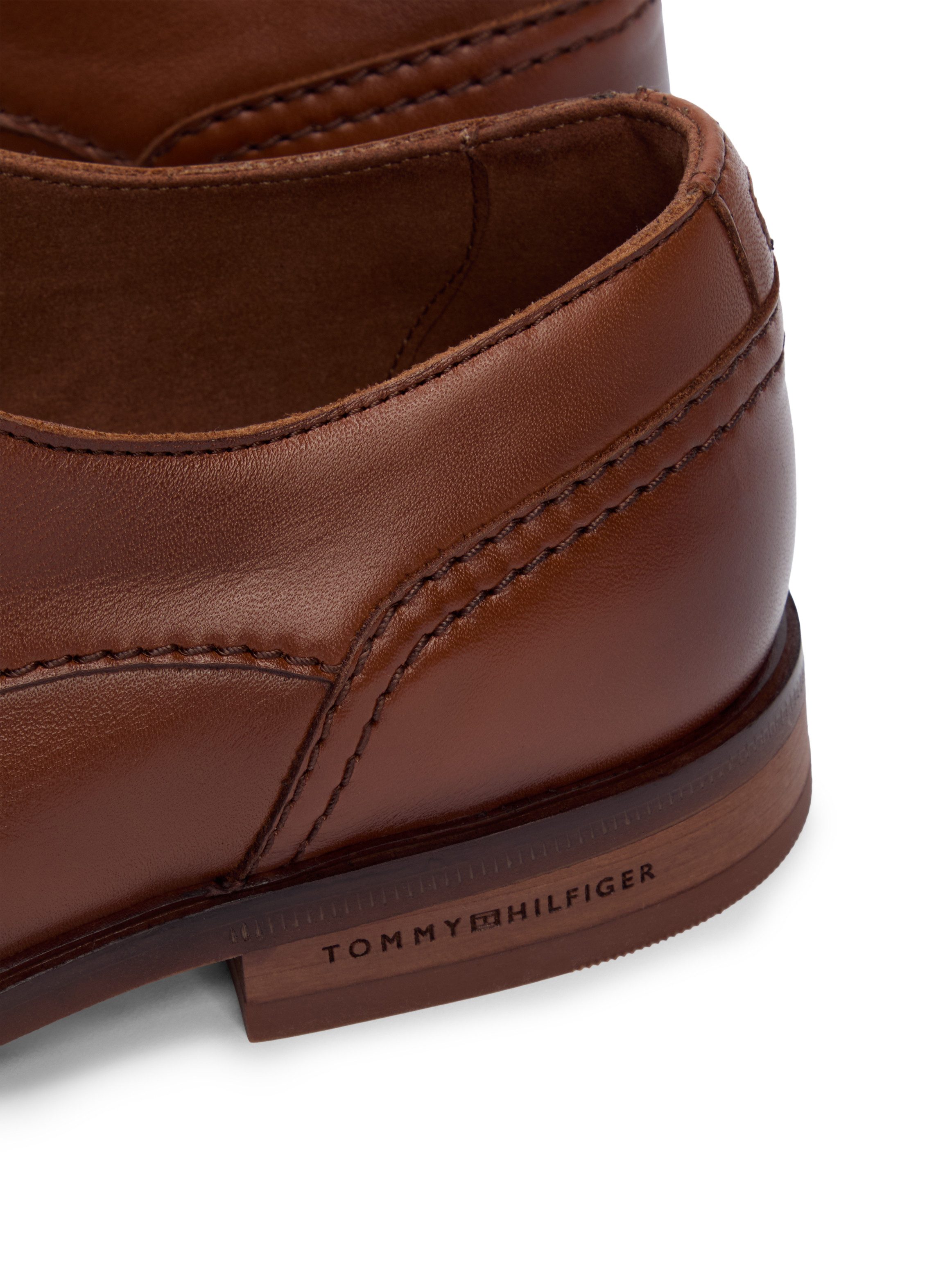 Tommy Hilfiger HILFIGER LEATHER DRESS SHOE Schnürschuh Blockabsatz, Festtag günstig online kaufen