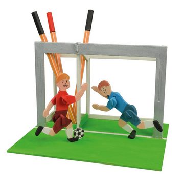Pebaro 3D-Puzzle Holzbausatz Stiftehalter Fußball, 840/4, 22 Puzzleteile