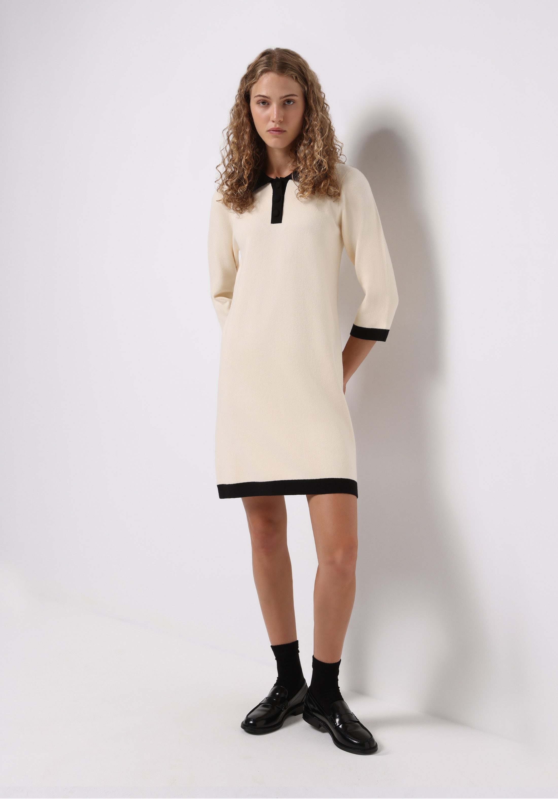 Colins Abendkleid Colins Regular Fit Unifarbenes Damenkleid mit ¾-Ärmeln