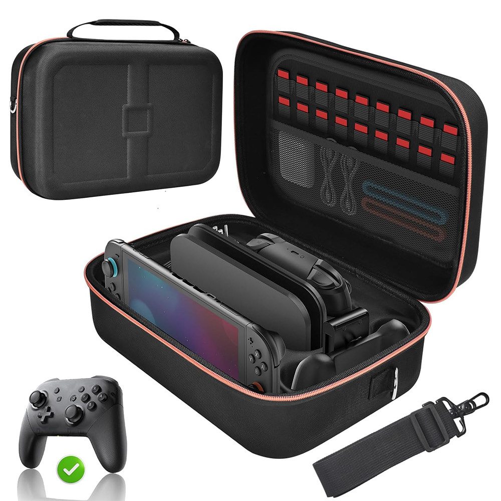 AFKSMILE Nintendo-Schutzhülle Tasche Kompatibel mit Nintendo Switch 2,Schutztasch für 20 Spielkarten, EVA-Harttasche kompatibel mit Switch 2, Aufbewahrung Konsole & Zubehör