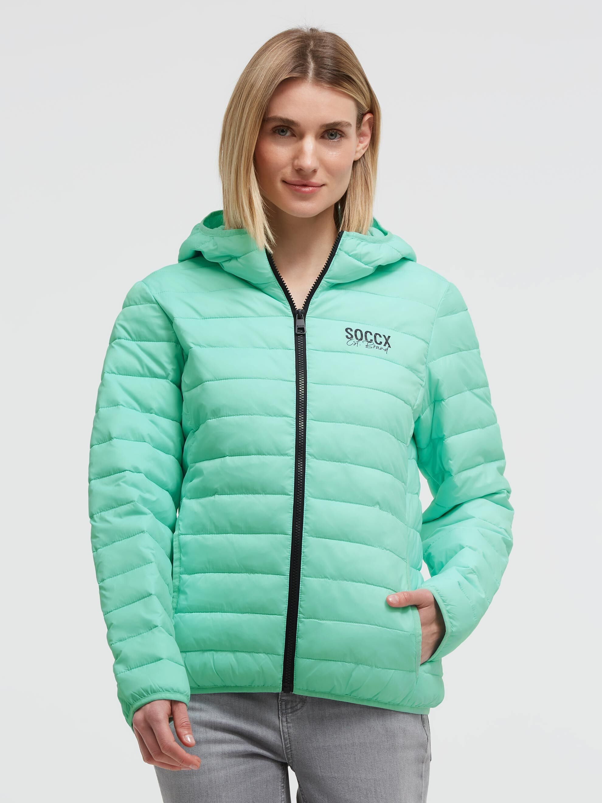 SOCCX Outdoorjacke mit elastischem Saumabschluss