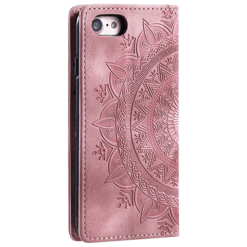 CoverKingz Handyhülle Hülle für Apple iPhone 16e Handyhülle Flip Case Cover Tasche Etui 15,5 cm (6,1 Zoll), Klapphülle Schutzhülle mit Kartenfach Schutztasche Motiv Mandala