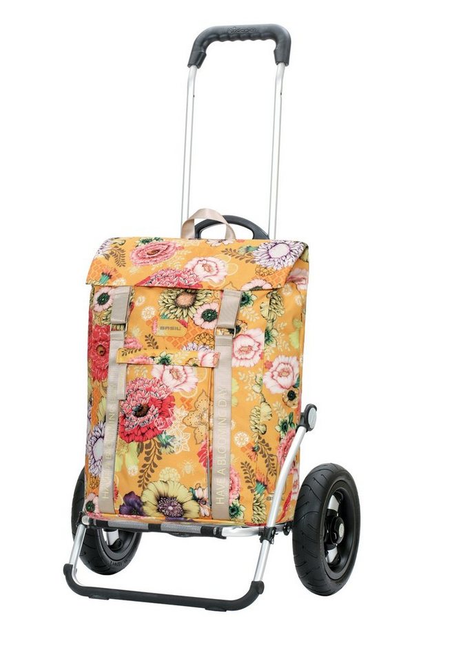 Andersen Einkaufstrolley Andersen Royal Shopper mit Tasche Basil Bloom in  Gelb oder Blau, mit Luft- und Kugellagerrad