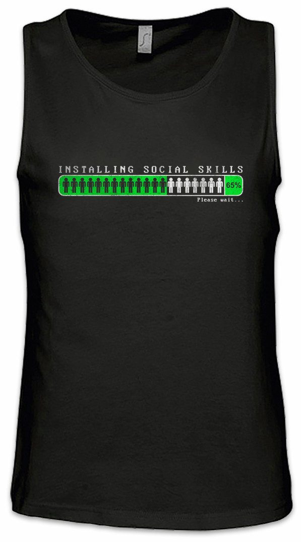 Tanktop Installing Social Skills Ärmelloses T-Shirt Misathrop Geek Nerd