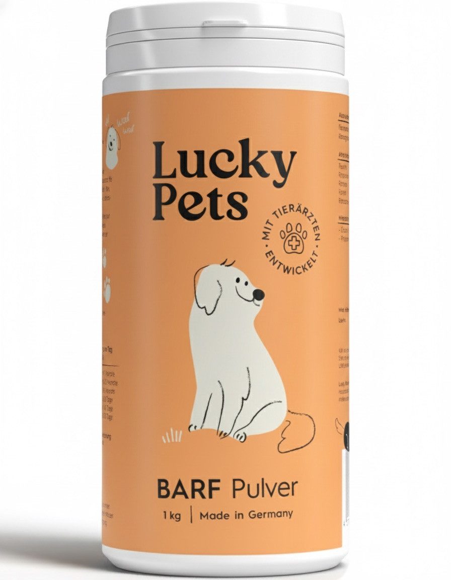 Lucky Pets Barf Pulver für Hunde mit Seealgenmehl, Algenkalk & Mineralien, Nahrungsergänzungsmittel für: Hunde