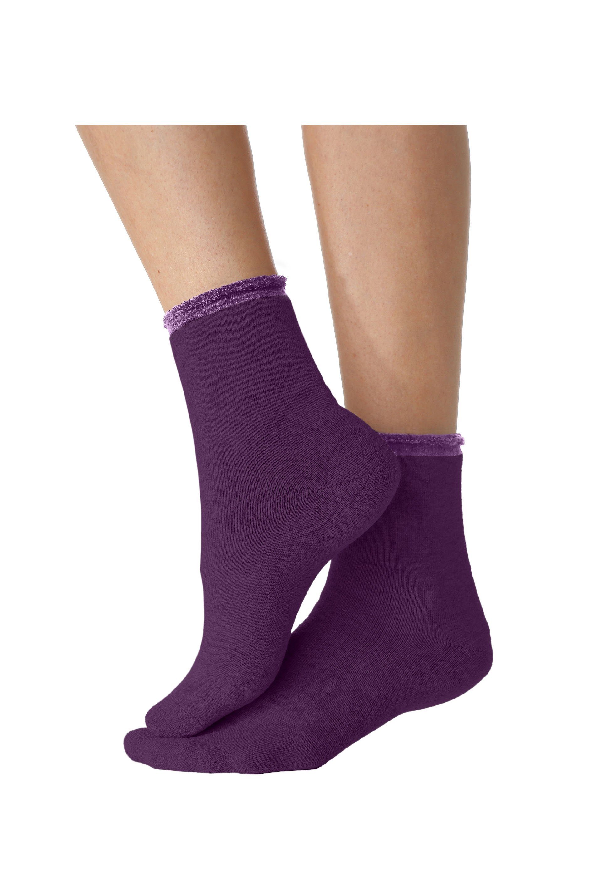 Lavana Kuschelsocken Damen Frotteesocken (Packung, 4-Paar, Gr. 35-38 bis 39-42) mit wärmendem Innenfrottee – Bild 4 von 5