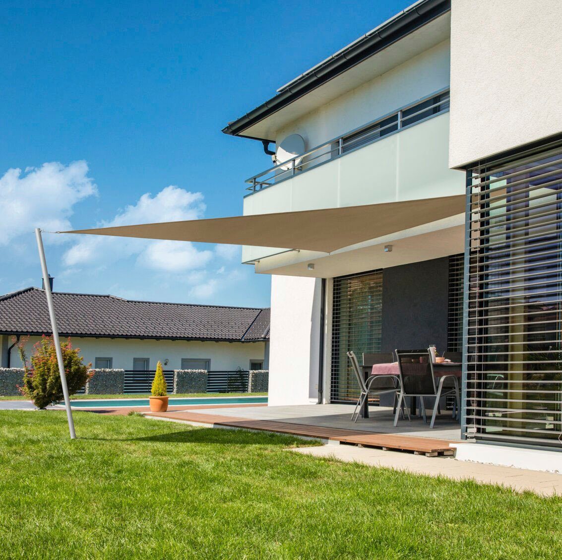 Windhager Cannes Triangle Sun Sail, 4x4x4m taupe