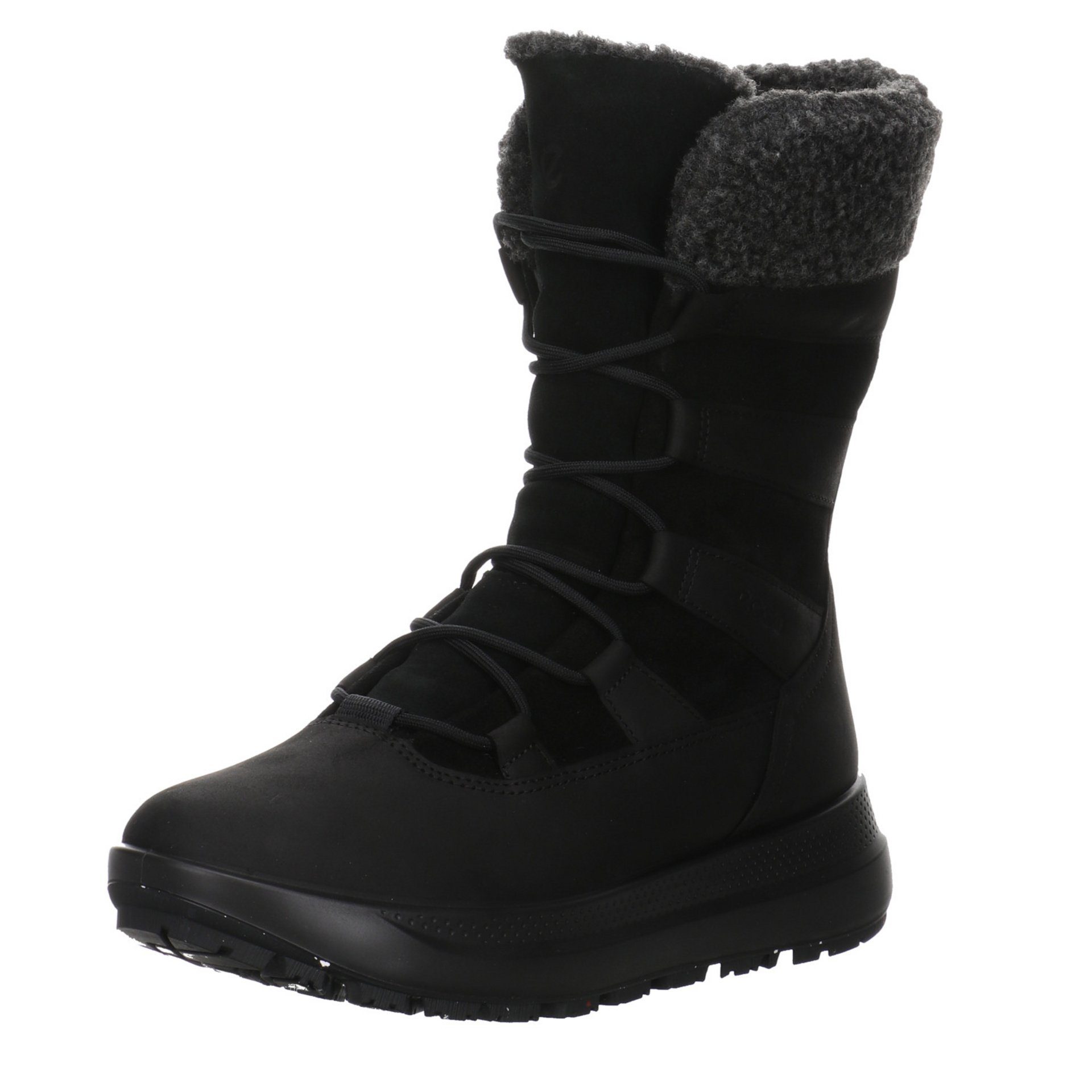 Ecco Damen Stiefel Schuhe Solice Boots Elegant Freizeit Stiefel Leder-/Textilkombination BLACK/BLACK