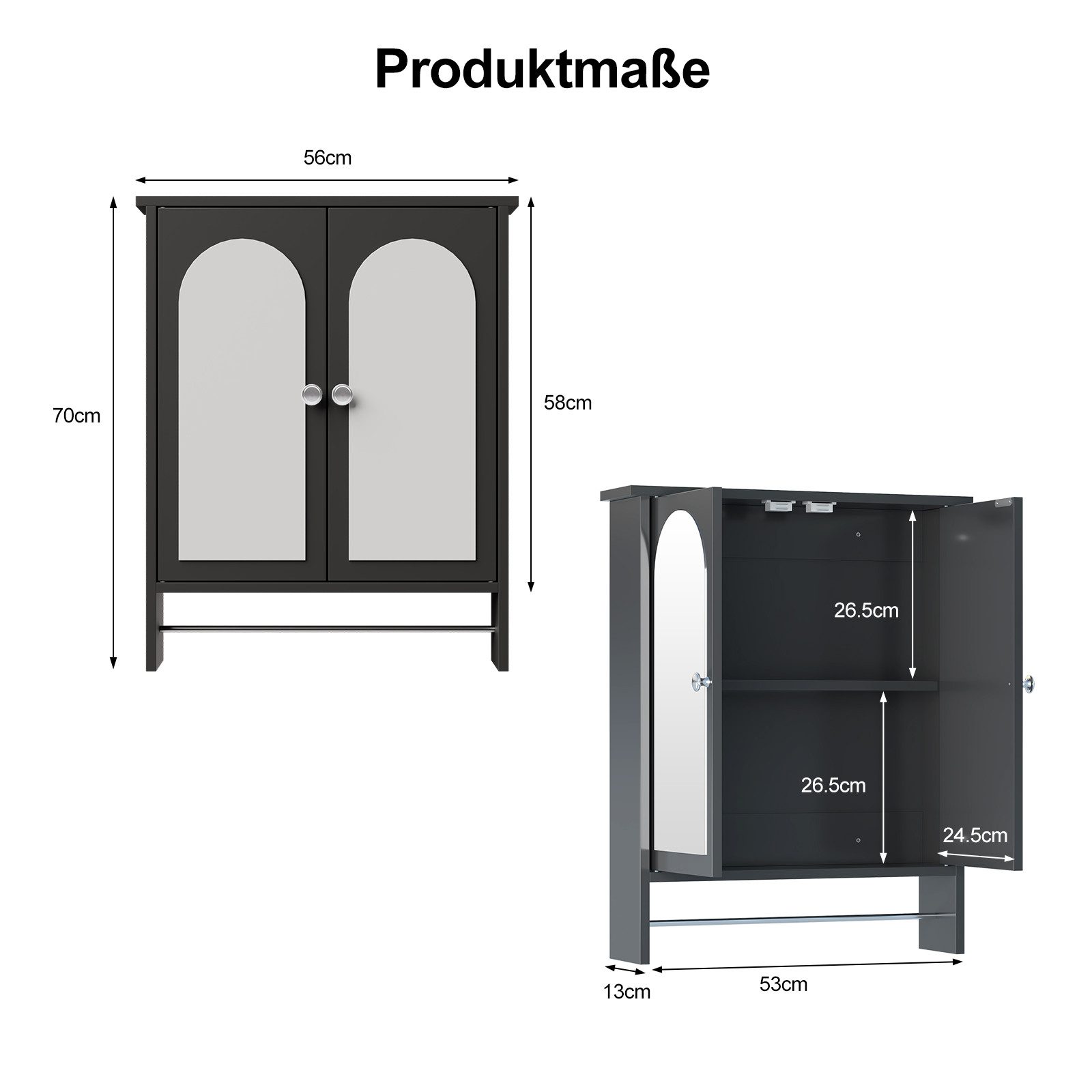 radelldar Badezimmerspiegelschrank Spiegelschrank mit Einlegeböden,Wandspie günstig online kaufen