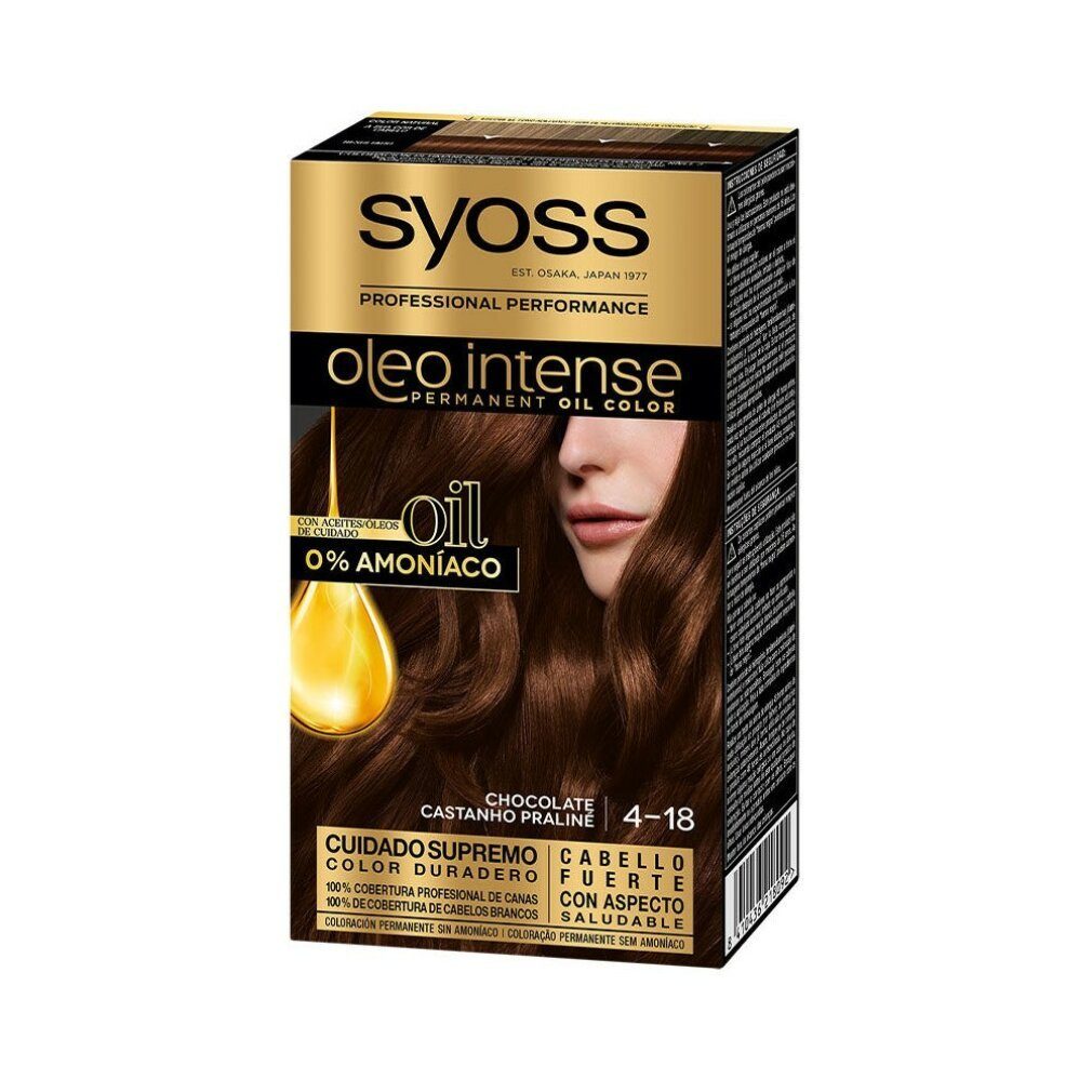 Syoss Mascara Oleo Intense Permanent Hair Color 4-18 Chocolate